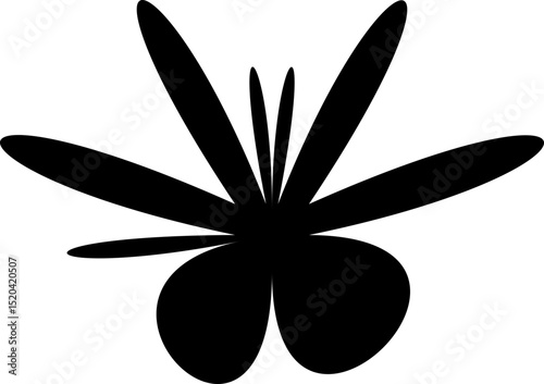 Abstract Flower with Petal and Leaf Hybrid Shapes