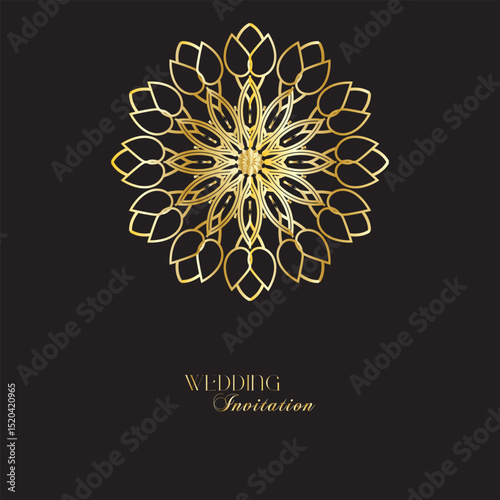 The Gold Mandala Wedding Iinvitation Card