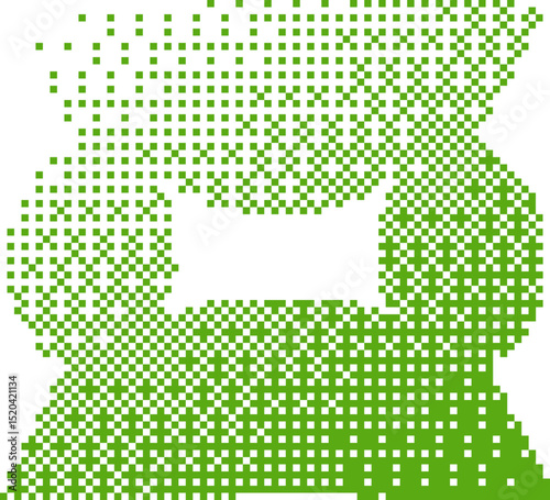 Abstract Pixel Gradient Knot Shape Halftone Texture