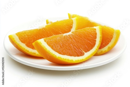 Orange Slices On Plate Give Off Citrus Aroma And Freshness Concept
