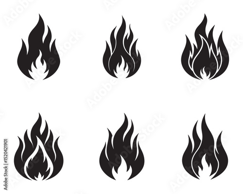 fire flames set