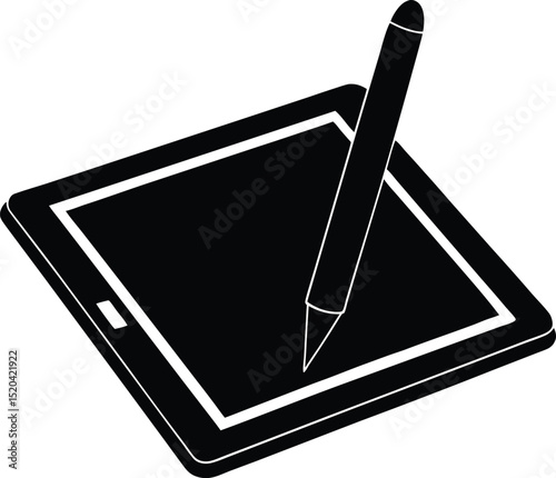 tablet pc with pen on screen