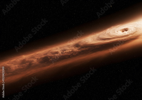 Orange brown galaxy in deep space