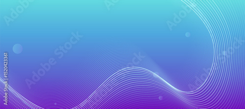 Abstract curved lines on teal purple background