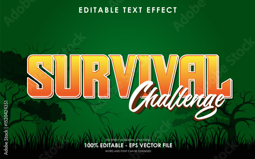 Editable survival challenge text effect