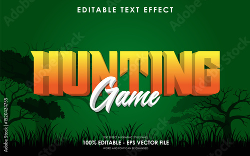 Editable hunting game text effect
