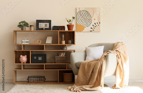 Interior of room with armch...