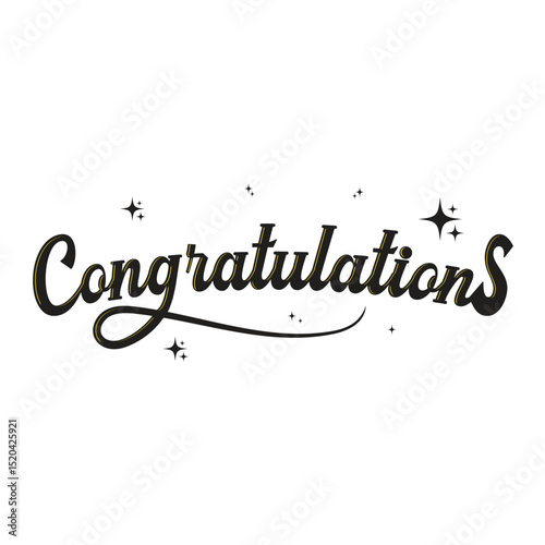 A stylish typography design featuring the word Congratulations. Use this for cards, invitations, or any project needing a celebratory touch.