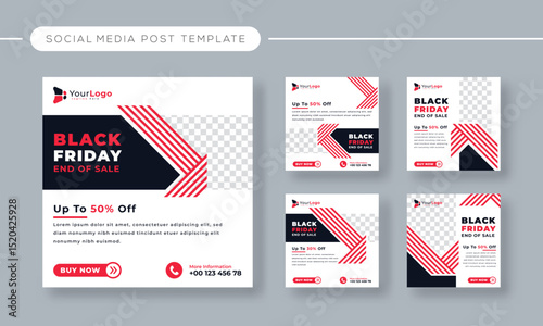 Editable Black Friday Fashion Sale Social Media Post Template – Vector Design for Effective Clothing Discounts, Seasonal Sales, and Retail Marketing