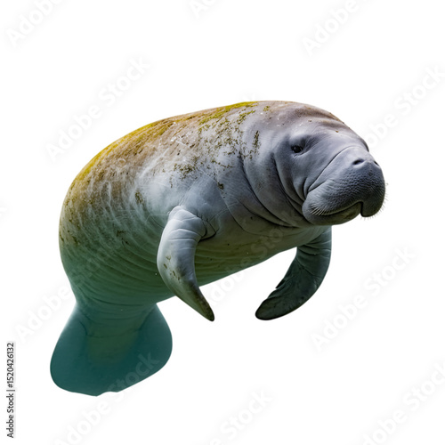 Tableau sur toile Gentle giant a majestic manatee gracefully swimming in deep water basking on tra