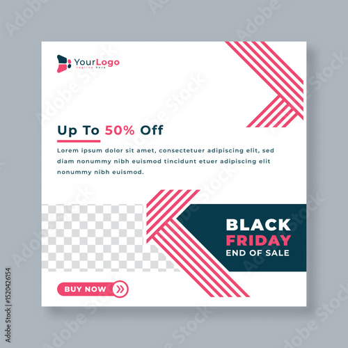 Elegant Black Friday Fashion Sale Social Media Post Template – Editable Vector Banner for Stylish Clothing Discounts and Impactful Retail Promotions