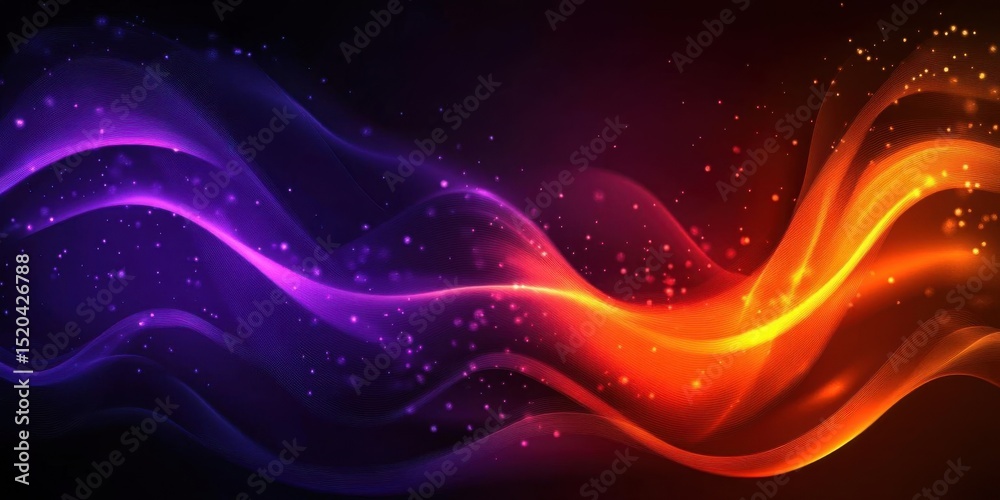 Obraz premium Colorful Abstract Waves Sparkle and Flowing Light Energy Background Concept