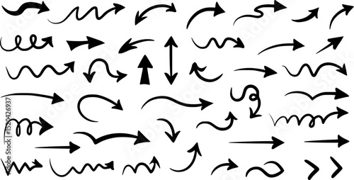 Set of vector arrows on transparent background, EPS 10 version.