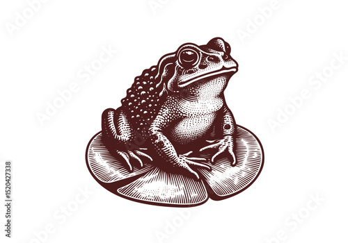 Toad Engraved Hand Drawn Illustration Vector Isolated by AZ for Books, Arts, Design and Decoration Graphic Asset