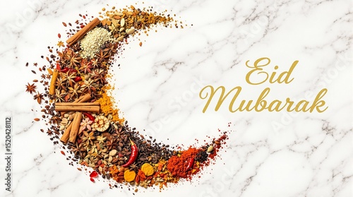 Eid Mubarak Spices Crescent Moon