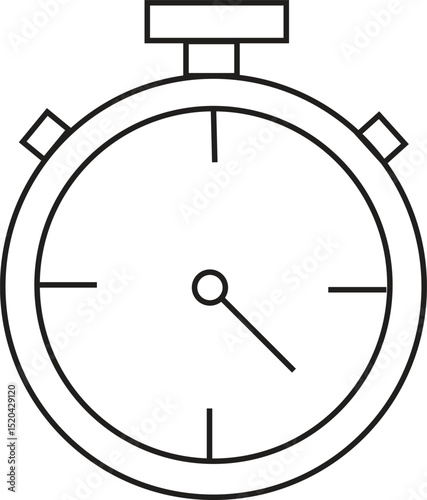 Minimalist Stopwatch Outline Vector Illustration for Time Management, Fitness Tracking, Sport Timer, and Productivity Design