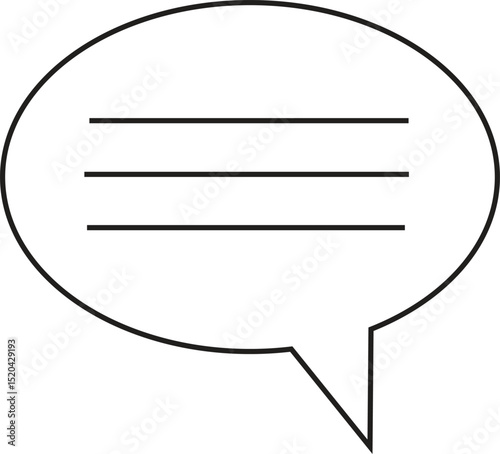 Minimalist Speech Bubble Outline Vector for Chat Interface, Communication Design, Social Media Icon, and Message Concept