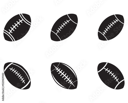 Football icon vector set. Sport logo. American football ball illustration sign collection. Vector Illustration