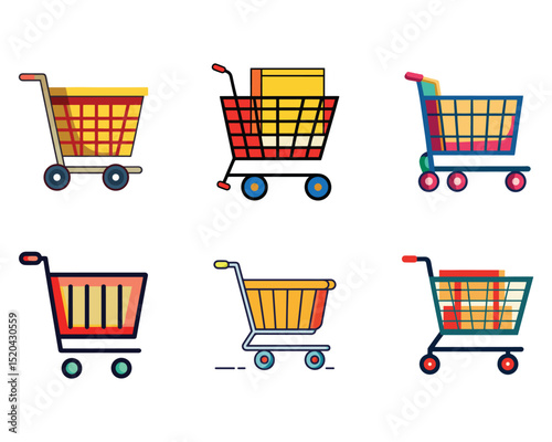 Shopping cart icon. Web store shopping cart icon. Internet shop buy logo symbol sign. Vector illustration