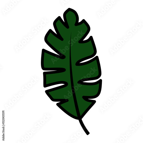 green monstera leaf icon
