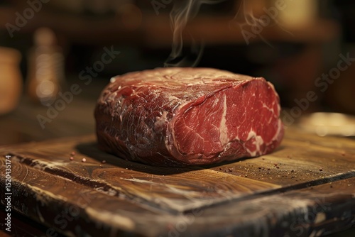 ultra HD image of Meat cutting and packaging process (Corte e embalagem de carnes) photo