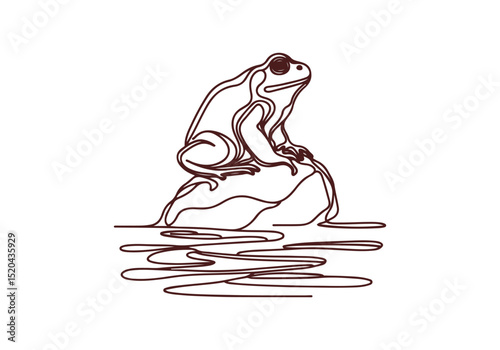 Toad Line Art Hand Drawn Vector Isolated by AZ for Books, Arts, Design and Decoration Graphic Asset