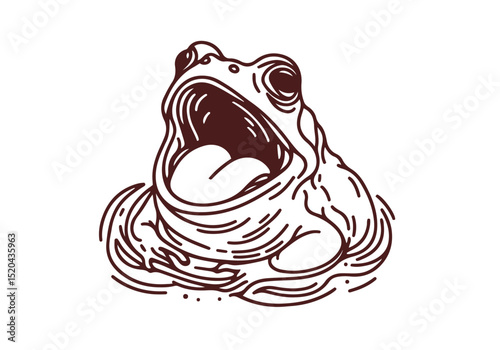 Toad Line Art Hand Drawn Vector Isolated by AZ for Books, Arts, Design and Decoration Graphic Asset