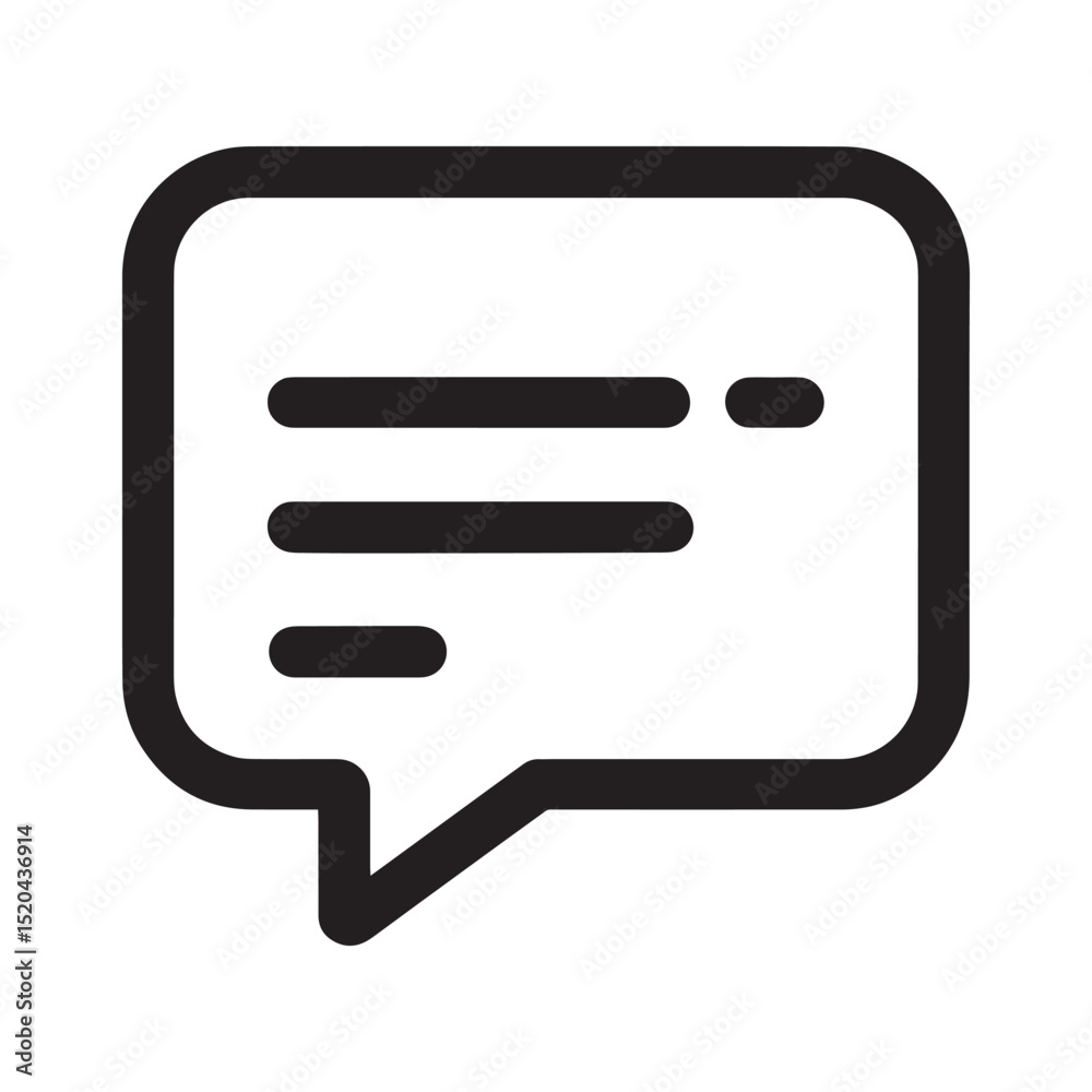 Fototapeta premium Chat Message Icon Flat Speech Bubble Vector Symbol for Communication, Comments and Text Message