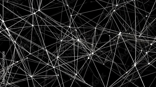 White lines connecting dots against a black background