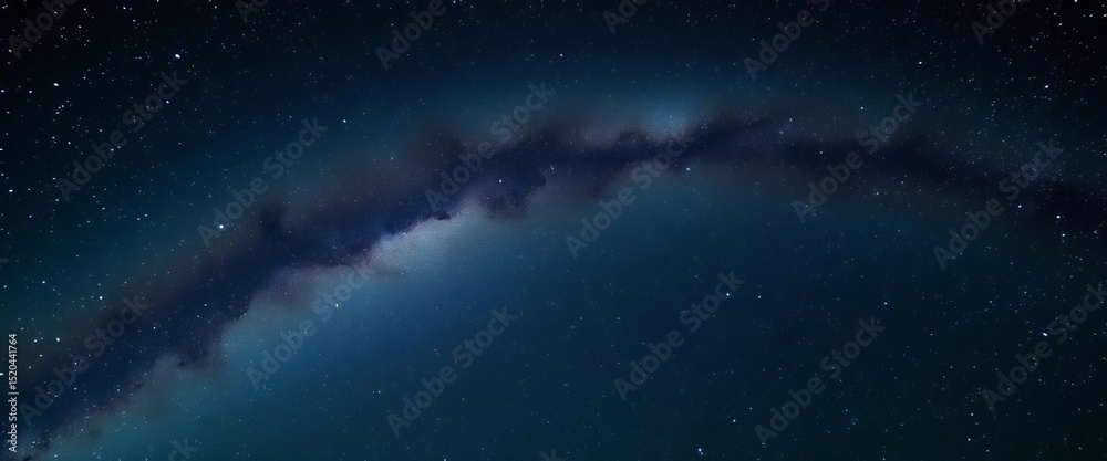Fototapeta premium Ethereal green Milky Way arching over a dark, star-studded night sky, nature, nebula