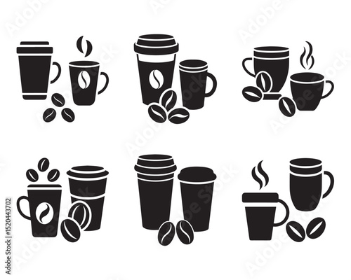 coffee cup icon set