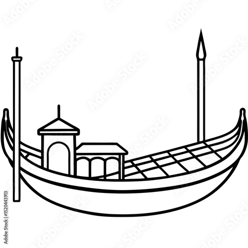 Simple Gondola Vector on White Background