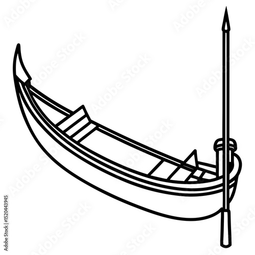 Simple Gondola Vector on White Background