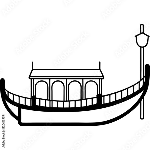 Simple Gondola Vector on White Background