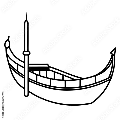 Simple Gondola Vector on White Background