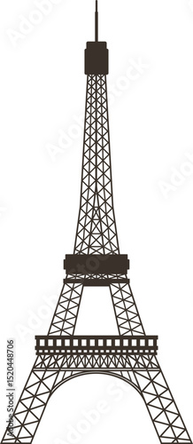 シンプルなエッフェル塔の素材イラスト　Illustration of a simple eiffel tower