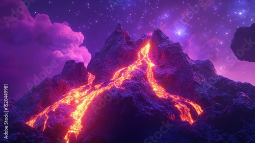 Fiery celestial landscape