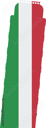 シンプルなピサの斜塔の素材イラスト　Illustration of a simple leaning tower of pisa