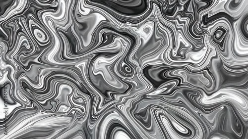 Fluid grayscale patterns with swirling lines and organic shapes
