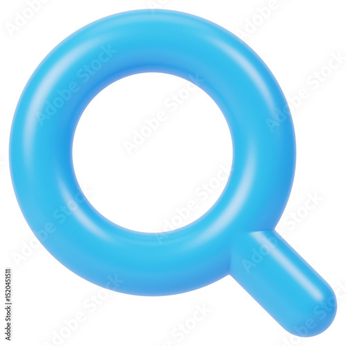 magnifying glass icon 3d render icon isolated on transparent white background 