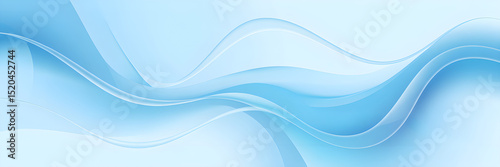 Soft Flowing Abstract Background in Light Blue and White with Curved Lines and Silky Gradient Waves