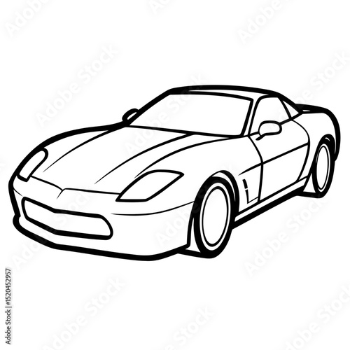 Minimalist Corvette Vector on White