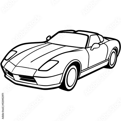 Minimalist Corvette Vector on White