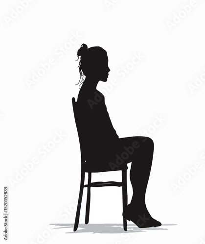 Silhouette of a seated woman on a chair, creating a graceful and minimalistic composition.