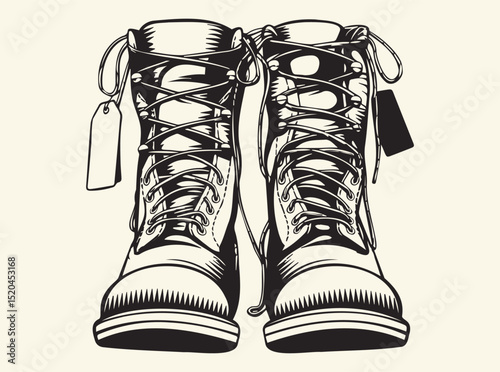 Rugged Military Boots Art Print for Veterans and Outdoor Enthusiasts Decor
