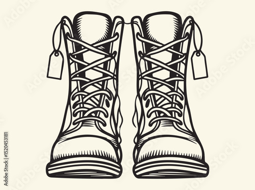 Rugged Military Boots Art Print for Veterans and Outdoor Enthusiasts Decor