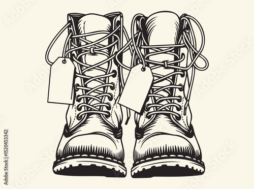 Rugged Military Boots Art Print for Veterans and Outdoor Enthusiasts Decor