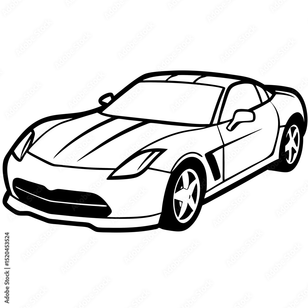 Naklejka premium Simple Corvette Illustration