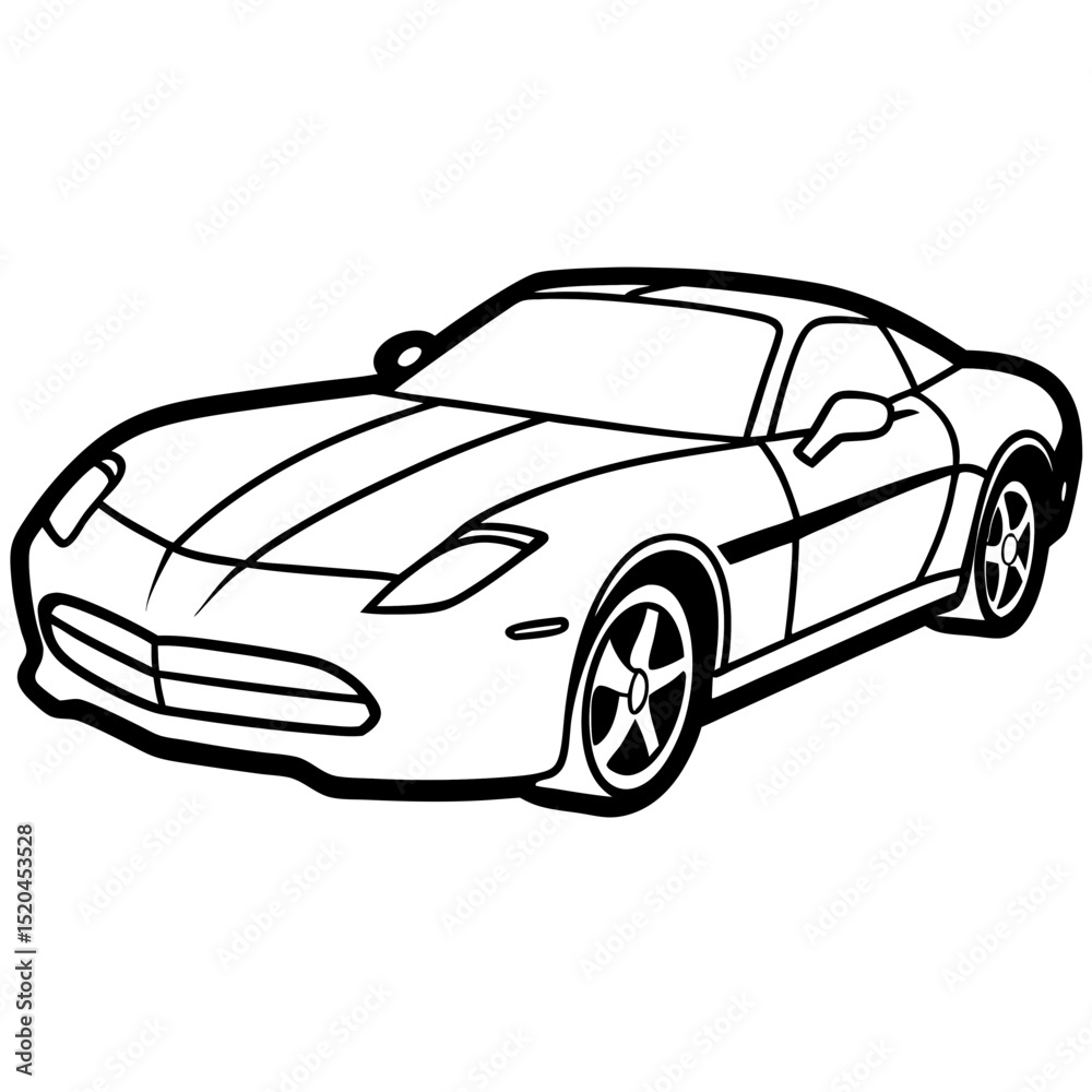 Obraz premium Simple Corvette Illustration