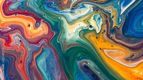 Fluid art with swirling colors create organic lines, a modern look